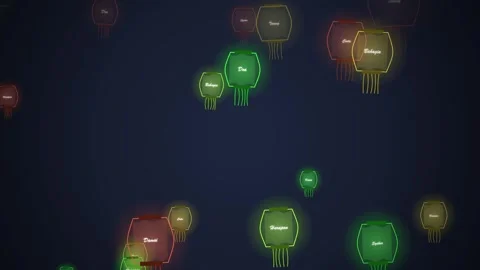 Glowing Lanterns with Words Floating in Dark Sky - Festive Celebration Stock Footage 348572287