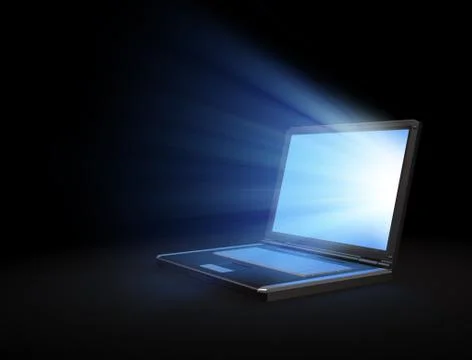 Glowing laptop screen Stock Illustration