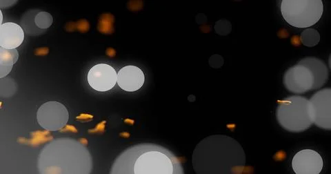 Glowing large circular bokeh lights forming soft abstract scene at night, with Stock Illustration