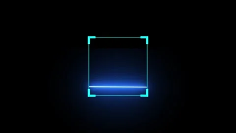 Glowing laser scanning icon with minimal line animation. Scanning icon. Stock Footage 337759702