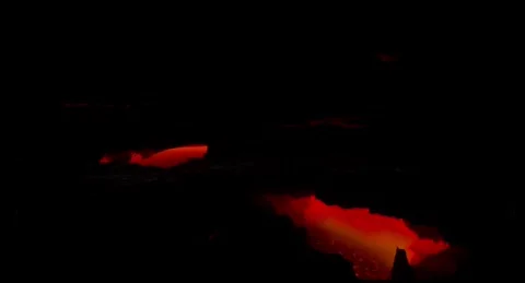 Glowing Lava River Flow 4K Real Shot Crusting Magma Vídeo Stock 332295155