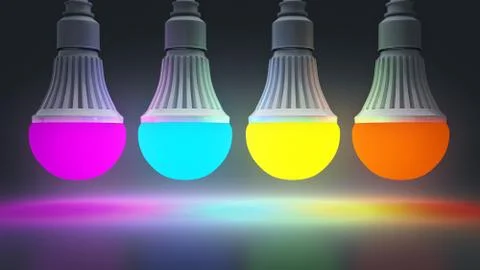 Glowing LED bulb. 3d rendering Stock Illustration