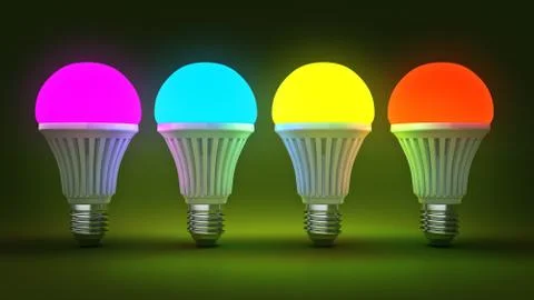 Glowing LED bulb. 3d rendering Stock Illustration