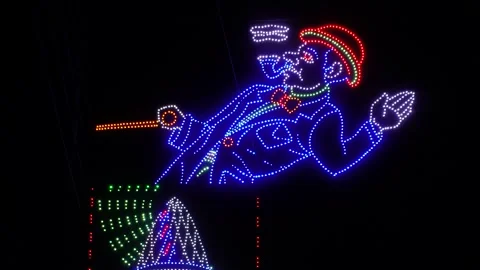 Glowing LED Clown Display Stock-Footage 328522223