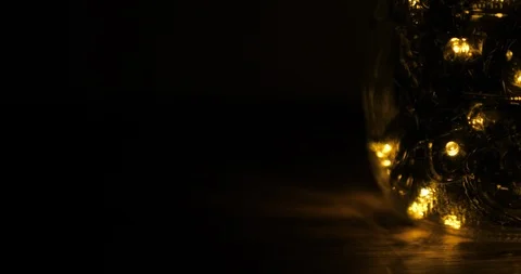 Glowing led lights inside a jar Stock Footage 99915658