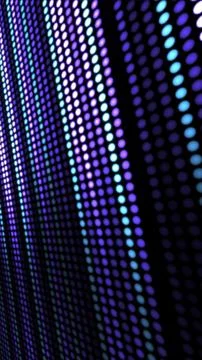 Glowing LED Screen Panel Diagonal View Vertical Motion Backdrop Stock Illustration
