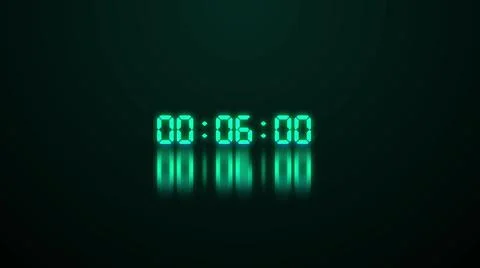 Glowing led timecode readout with green digits and reflection of digits on Stock Illustration