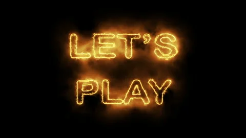 Glowing Lets Play Neon Typography on Black Background Stock Footage 341984081