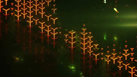 Glowing Level meter bars seamless loop 3D render animation 스톡 동영상 156371068