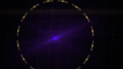 Glowing Light in Abstract Purple Circular Grid Motion Background for Tech V.. Stock Footage 343704395