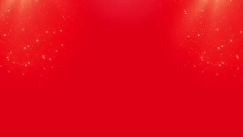 Glowing light beams on red background with sparkling particles Stock Footage 337611126