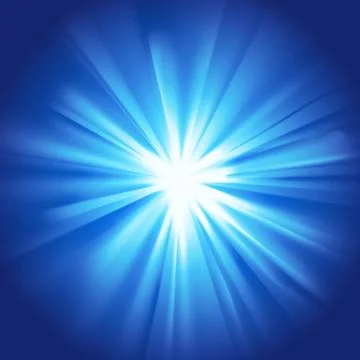 Glowing light blue burst Illustrazione stock