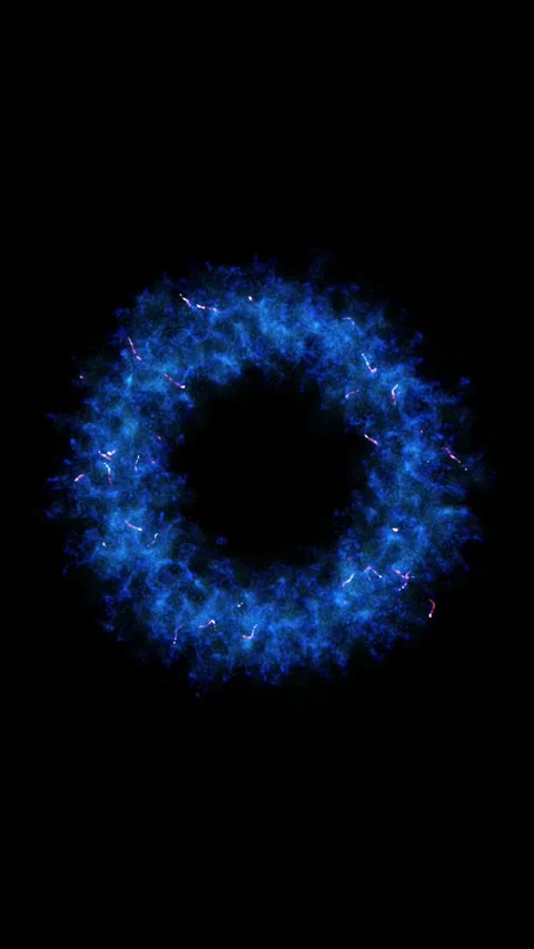 Glowing light blue circle. Shine round particles circular. Abstract background. Stock Footage 264169227