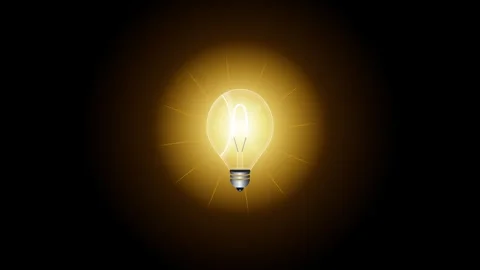 Glowing light bulb animation: concept of innovation, ideas, and energy soluti Stock Footage 337563907