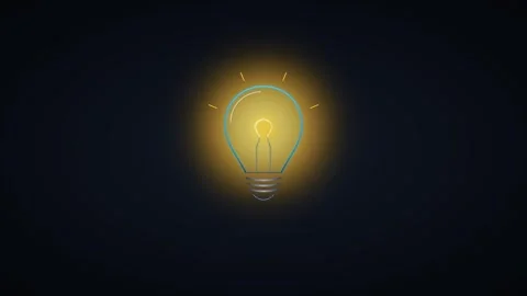 Glowing light bulb animation: creative idea, innovation, and success concep.. Stock Footage 337564083