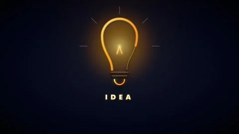 Glowing light bulb animation with idea text concept for business innovation.. Stock Footage 337552930