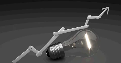 Glowing light bulb with arrow Stock Footage 249183011