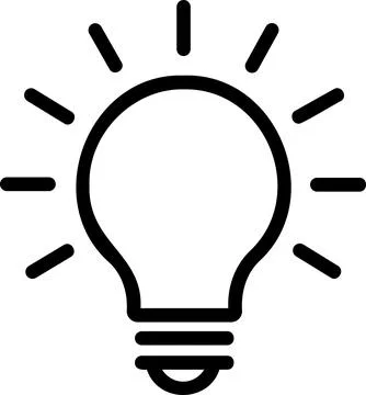 Glowing light bulb for creative brainstorming session Stock Illustration