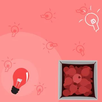 Glowing Light Bulb Drawing In Box Displaying Fresh Discoveries. Shining Glass 스톡 일러스트