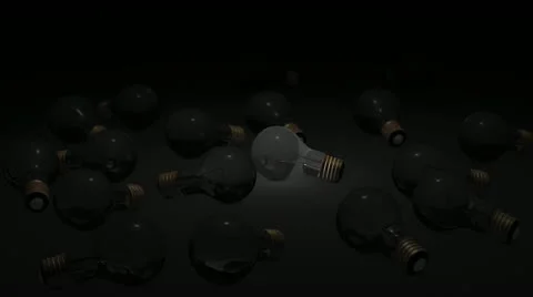 A glowing light bulb, electricity, switch on, dark. Stock Footage 11144323