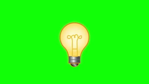 Glowing Light Bulb Flicker and Dim Animation on Green Screen for Energy and Idea Stock Footage 314653543