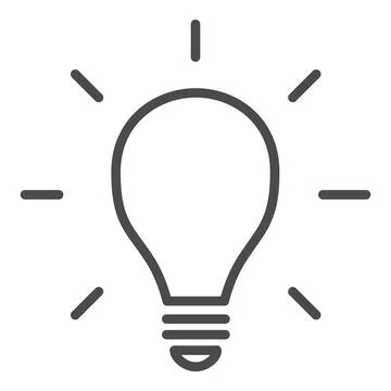 Glowing light bulb icon, editable stroke, pixel perfect Stock Illustration
