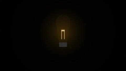 Glowing light bulb icon glowing on dark background, abstract concept for idea Stock Footage 346002266