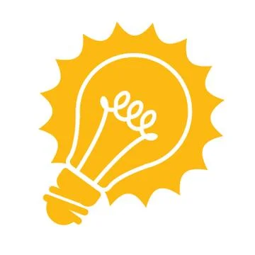 Glowing light bulb icon - idea concept Stock Illustration