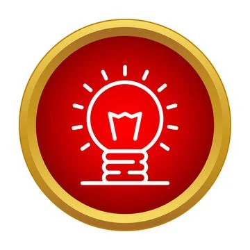 Glowing light bulb icon representing idea and innovation Stock Illustration