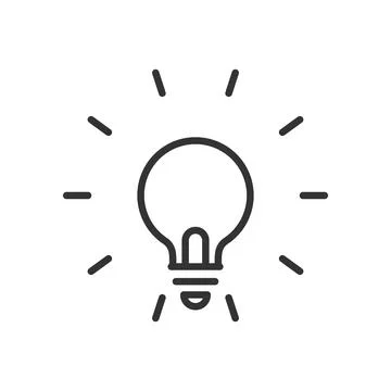 Glowing Light Bulb Icon Representing Idea And Innovation Stock Illustration
