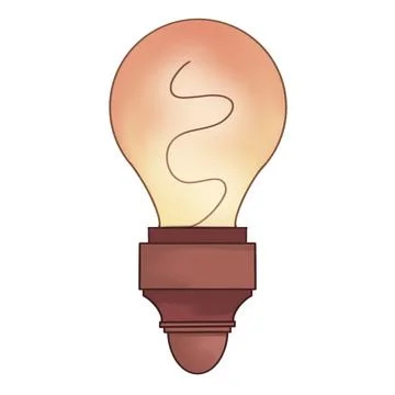 Glowing Light Bulb Icon On White Background Stock Illustration
