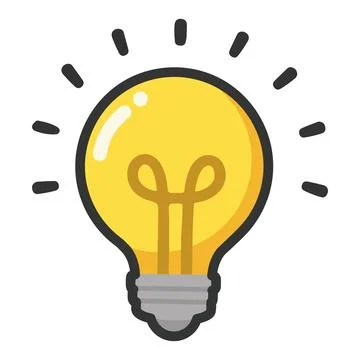 Glowing Light Bulb Idea Icon Stock Illustration