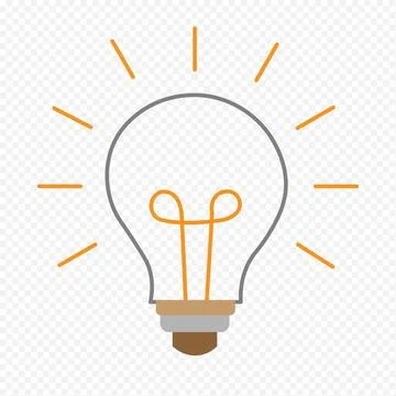 Glowing Light Bulb Line Icon – Creative Idea &amp; Innovation Vector Stock Illustration