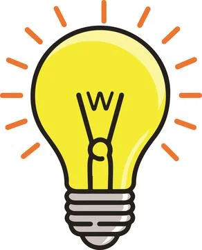 Glowing light bulb, minimal simple vector illustration 스톡 일러스트