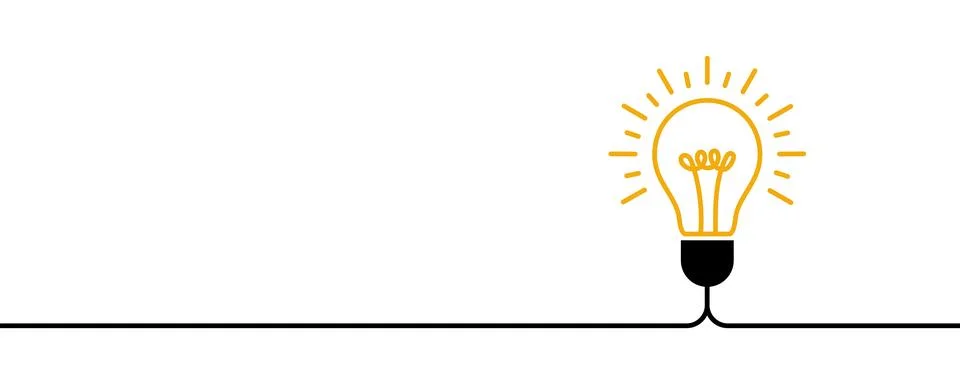 Glowing Light Bulb Vector Illustration Stock Illustration