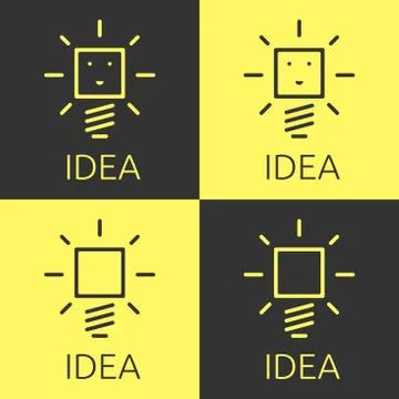 Glowing light bulbs set Illustrazione stock