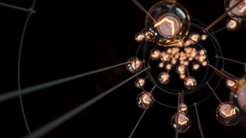 Glowing Light Bulbs Spiral loop Stock Footage 328938403