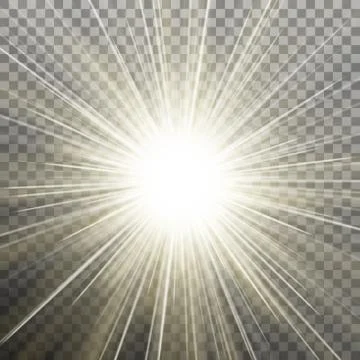 Glowing light burst effect with on transparent background. EPS 10 vector 스톡 일러스트