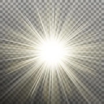 Glowing light burst effect with on transparent background. EPS 10 vector Illustrazione stock