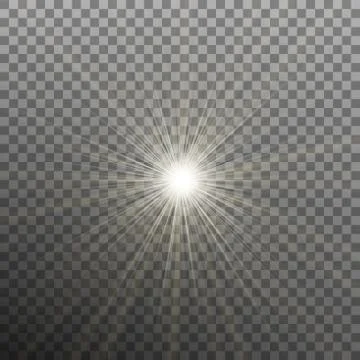 Glowing light burst effect with on transparent background. EPS 10 vector Stock Illustration