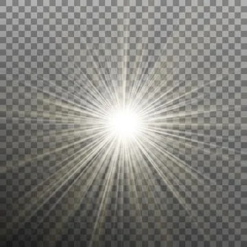 Glowing light burst effect with on transparent background. EPS 10 vector Illustrazione stock