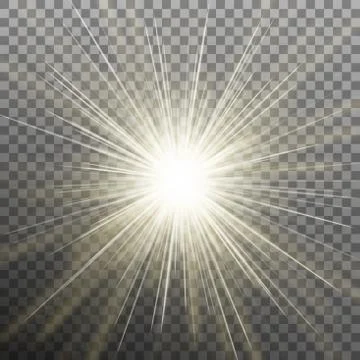 Glowing light burst effect with on transparent background. EPS 10 vector Illustrazione stock