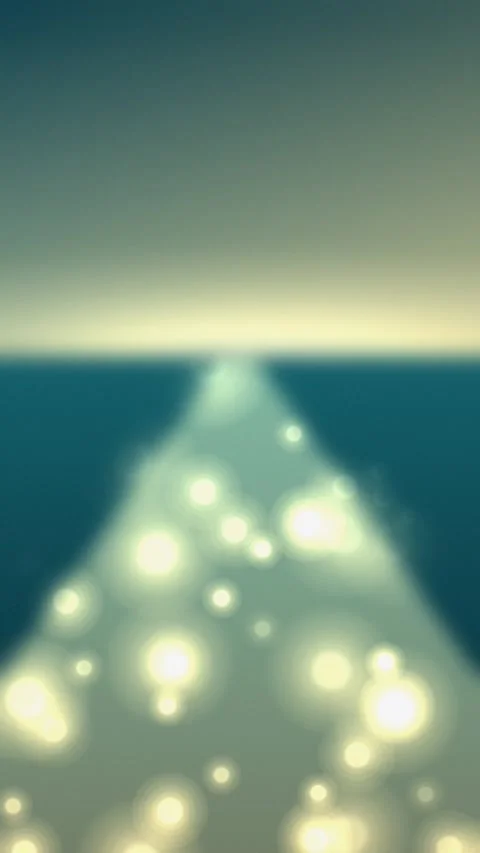 Glowing light circles on blurred background. 2d animation Stock-Footage 345394328
