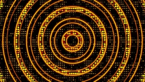 Glowing light circles tunnel dance party background Stock Footage 136450552