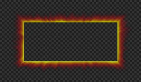 Glowing light effect. Abstract rectangular fire frame. Energy neon lights. Sp Stock Illustration