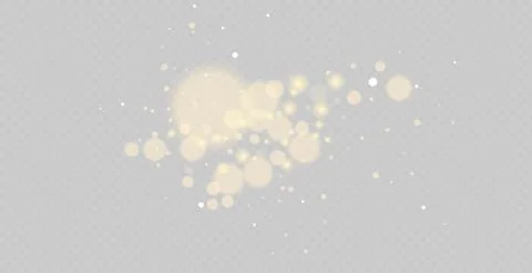 Glowing light effect with glitter on transparent background. Bokeh Lights Stock Illustration