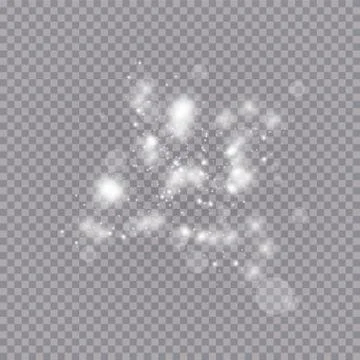 Glowing light effect with many glitter particles isolated on transparent Stock Illustration