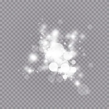 Glowing light effect with many glitter particles isolated on transparent 스톡 일러스트