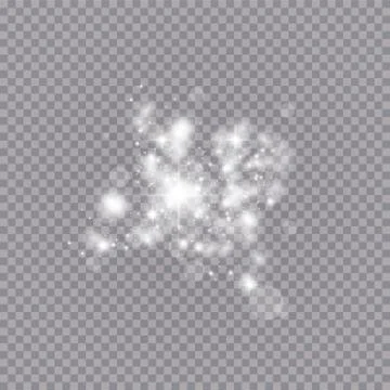 Glowing light effect with many glitter particles isolated on transparent Stock Illustration