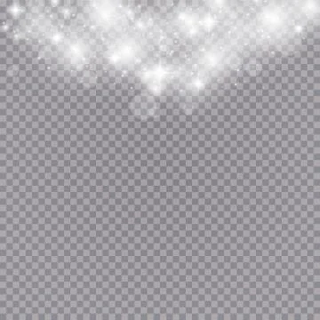 Glowing light effect with many glitter particles isolated on transparent Stock Illustration